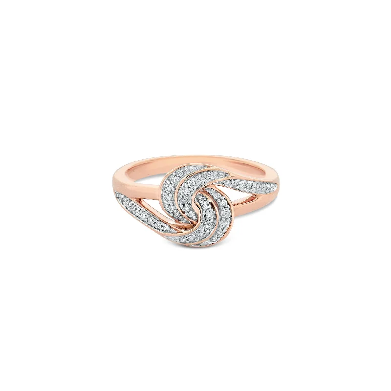 Women’s unique engagement ring-Intertwined Diamond Ring