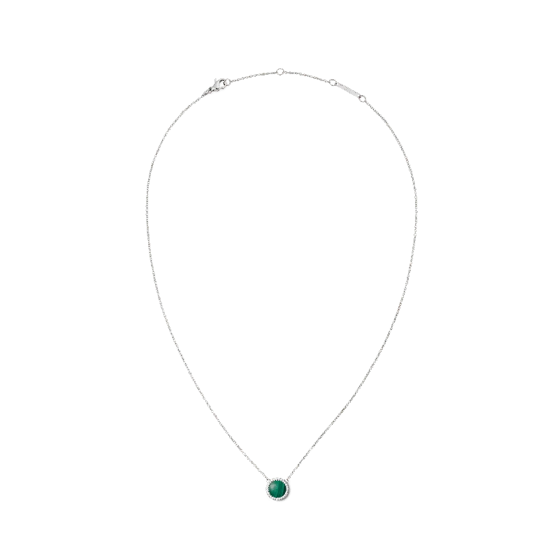 Women’s timeless gold necklace-Audrey Necklace Malachite Silver