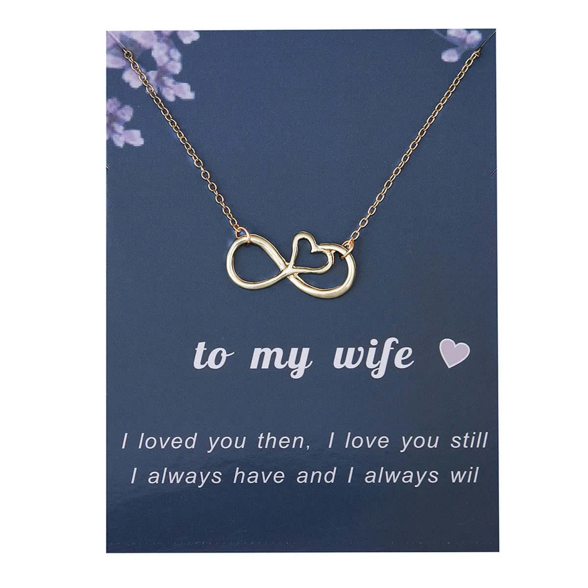 Women’s sparkling gold necklace-1 Piece Mama Simple Style Infinity Heart Shape Alloy Plating Hollow Out Mother's Day Women's Necklace