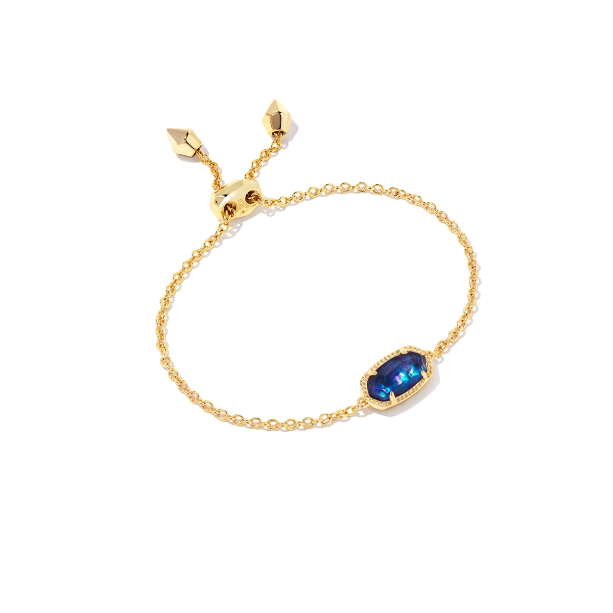 Women’s classic bangle-Kendra Scott Elaina Bracelet in Gold with Navy Abalone