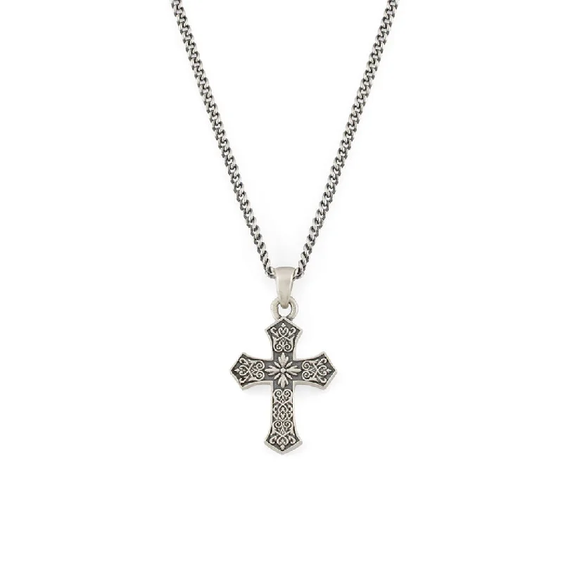 Women’s romantic gift necklace-Silver Gothic Cross Necklace