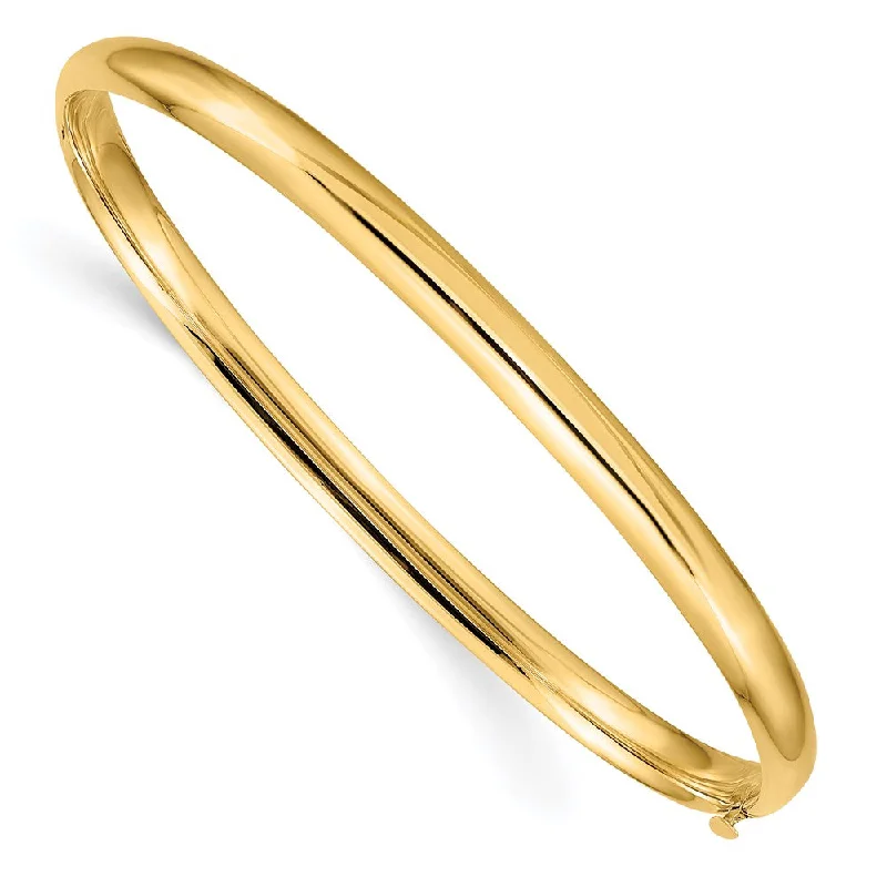 Women’s elegant bangle-14k 3/16 Oversize High Polished Hinged Bangle Bracelet-WBC-HP3/16O