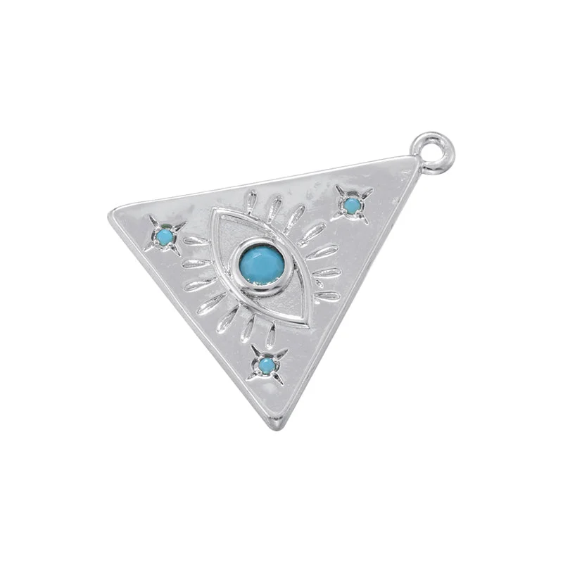 Vd1359 White Gold Color Triangle Devil's Eye