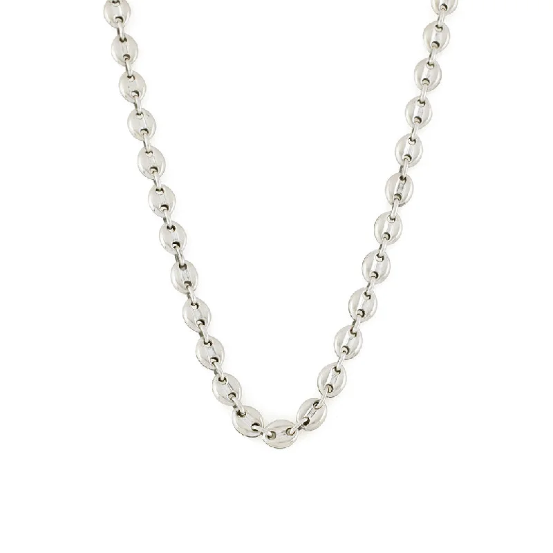 Women’s bold statement necklace-Silver Mariner Chain