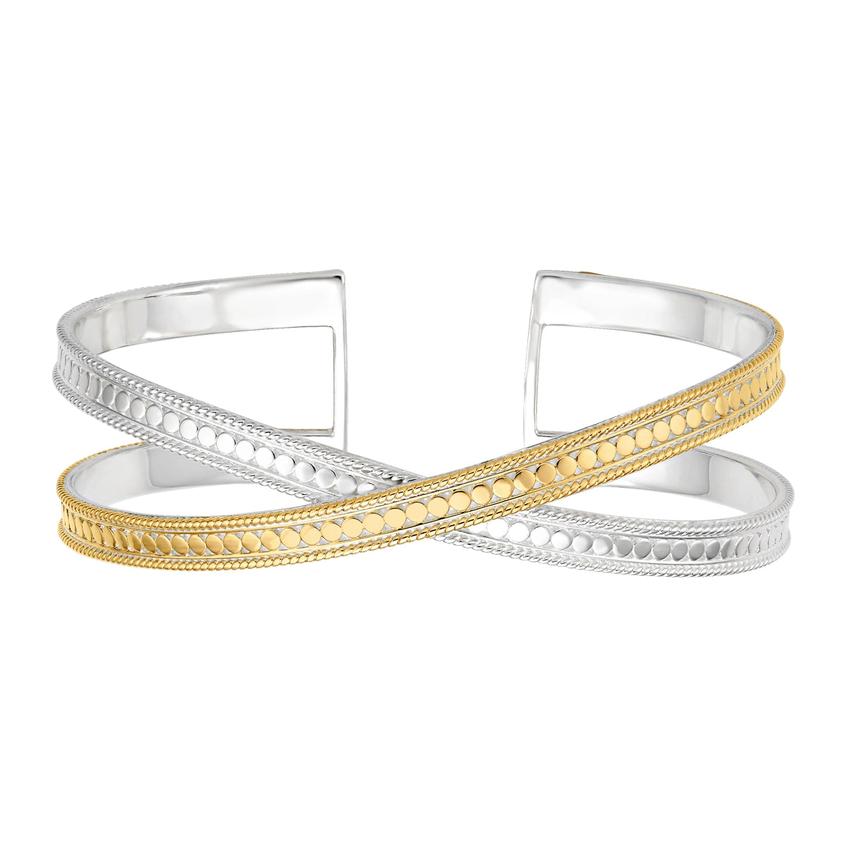 Women’s luxury diamond bangle-Anna Beck Single Criss-Cross Cuff Bracelet - Gold Plated