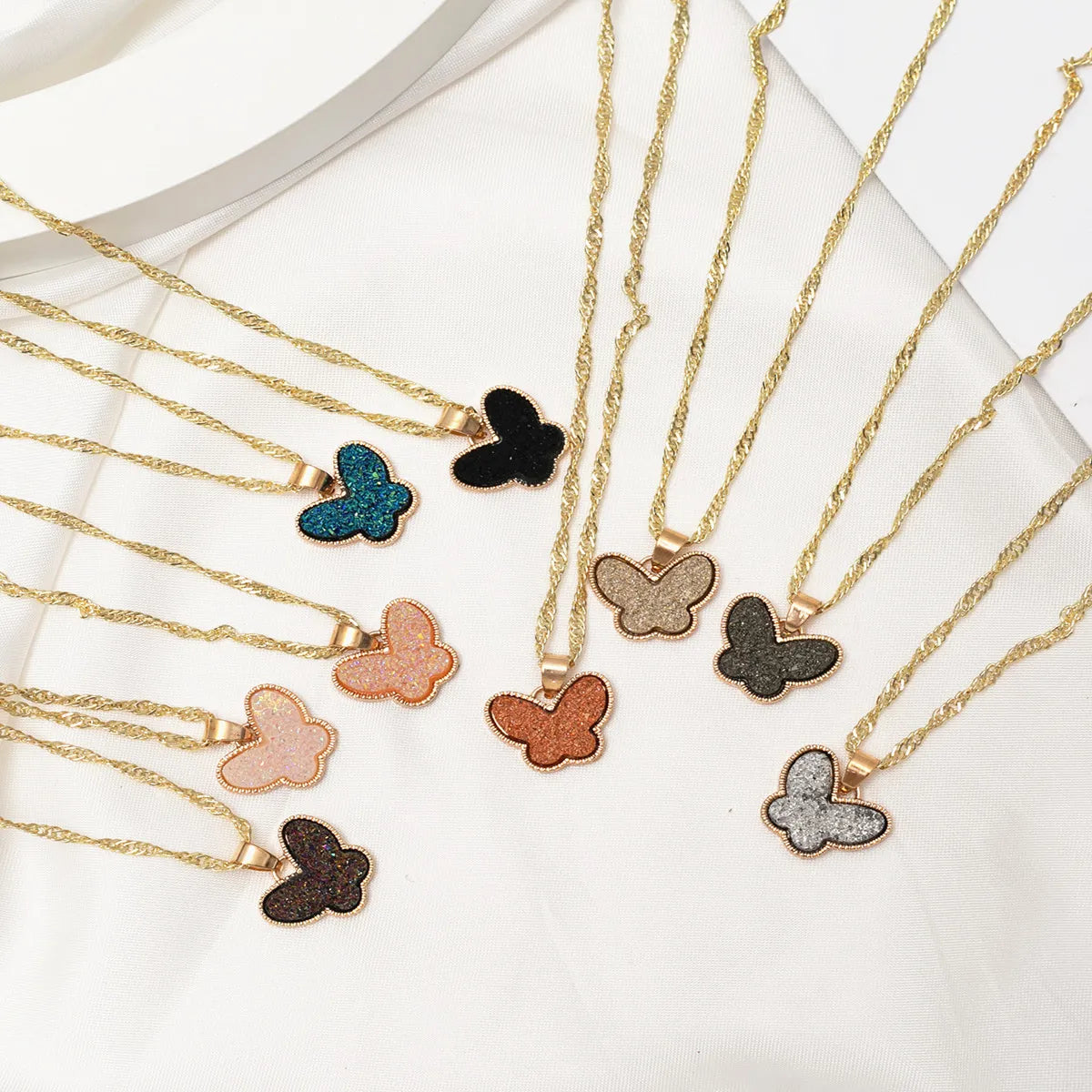 Women’s rainbow necklace-1 Piece Simple Style Butterfly Alloy Plating Women's Pendant Necklace