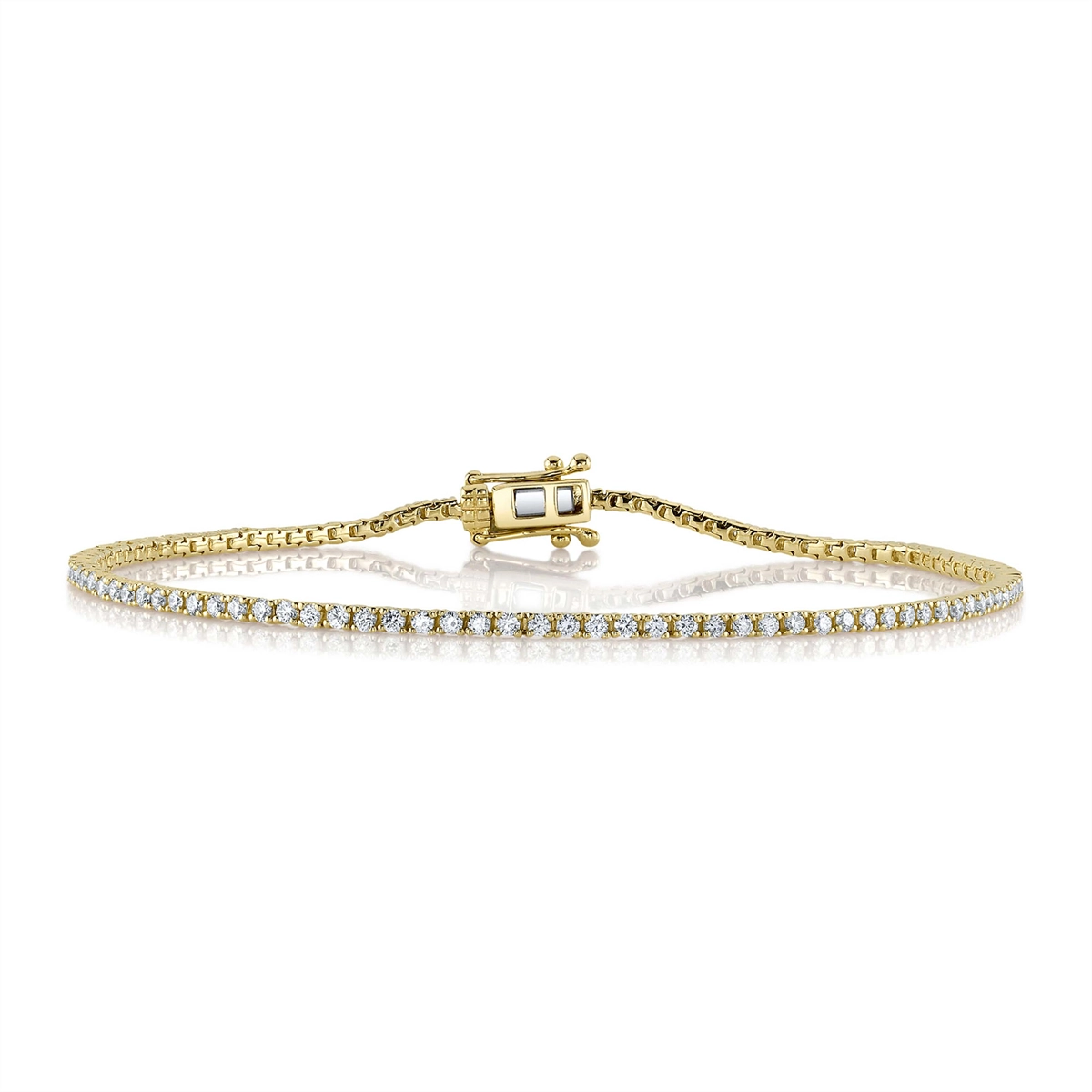 Women’s personalized bracelet-14K Yellow Gold Diamond Tennis Bracelet