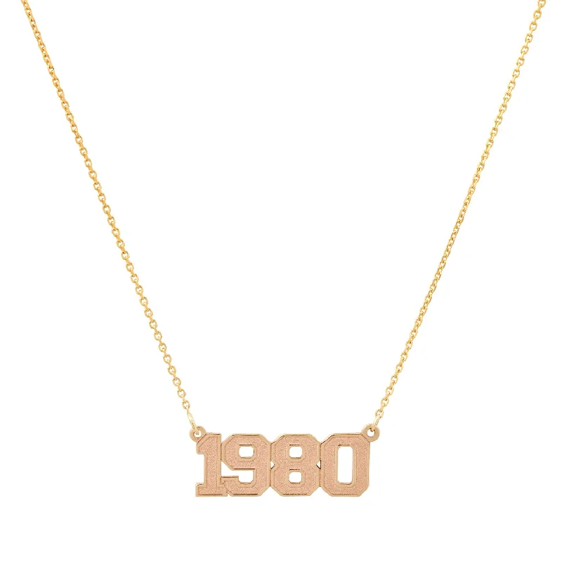 Women’s trendy necklace-High Polish Varsity Year Nameplate Necklace