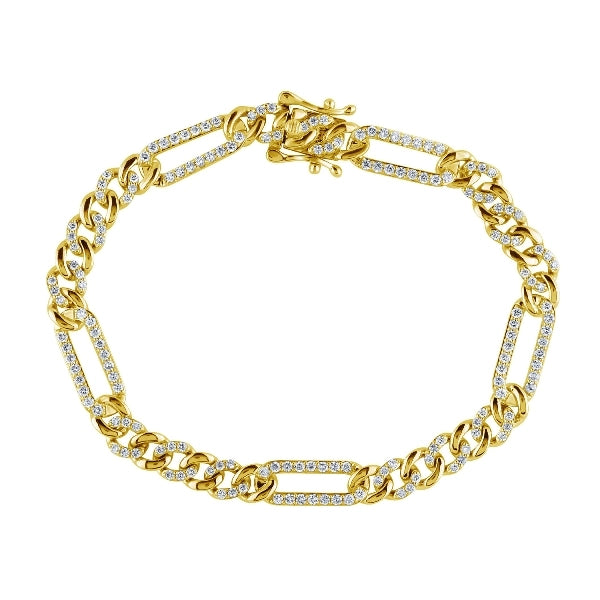 Women’s high-end bracelet-14K Yellow Gold Diamond Chain Link Bracelet