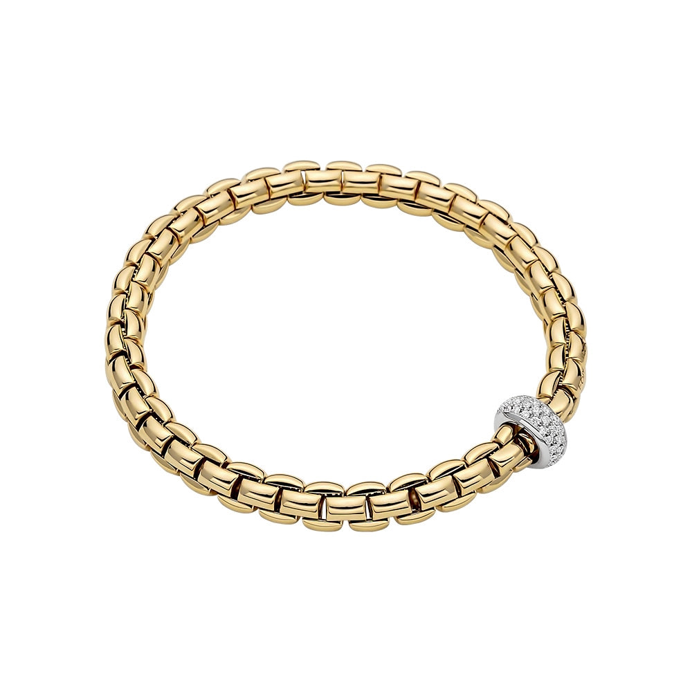 Women’s vintage bracelet-Fope 18K Yellow Gold Eka Collection Diamond Bracelet, Small Size