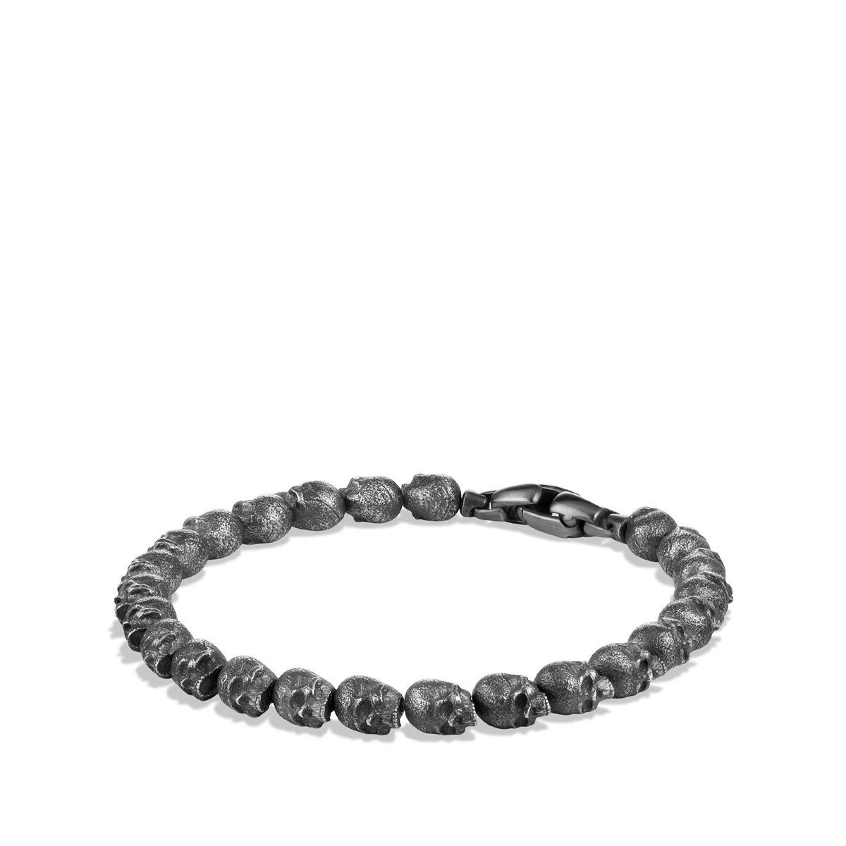 Women’s luxury diamond bangle-David Yurman 6mm Skull Bead Bracelet