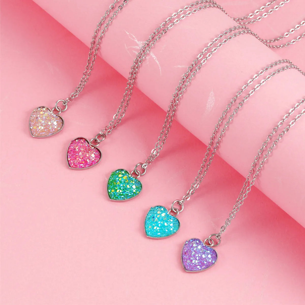 Women’s statement piece necklace-Elegant Streetwear Shiny Heart Shape Stainless Steel Titanium Steel Gold Plated Silver Plated Artificial Gemstones Pendant Necklace In Bulk