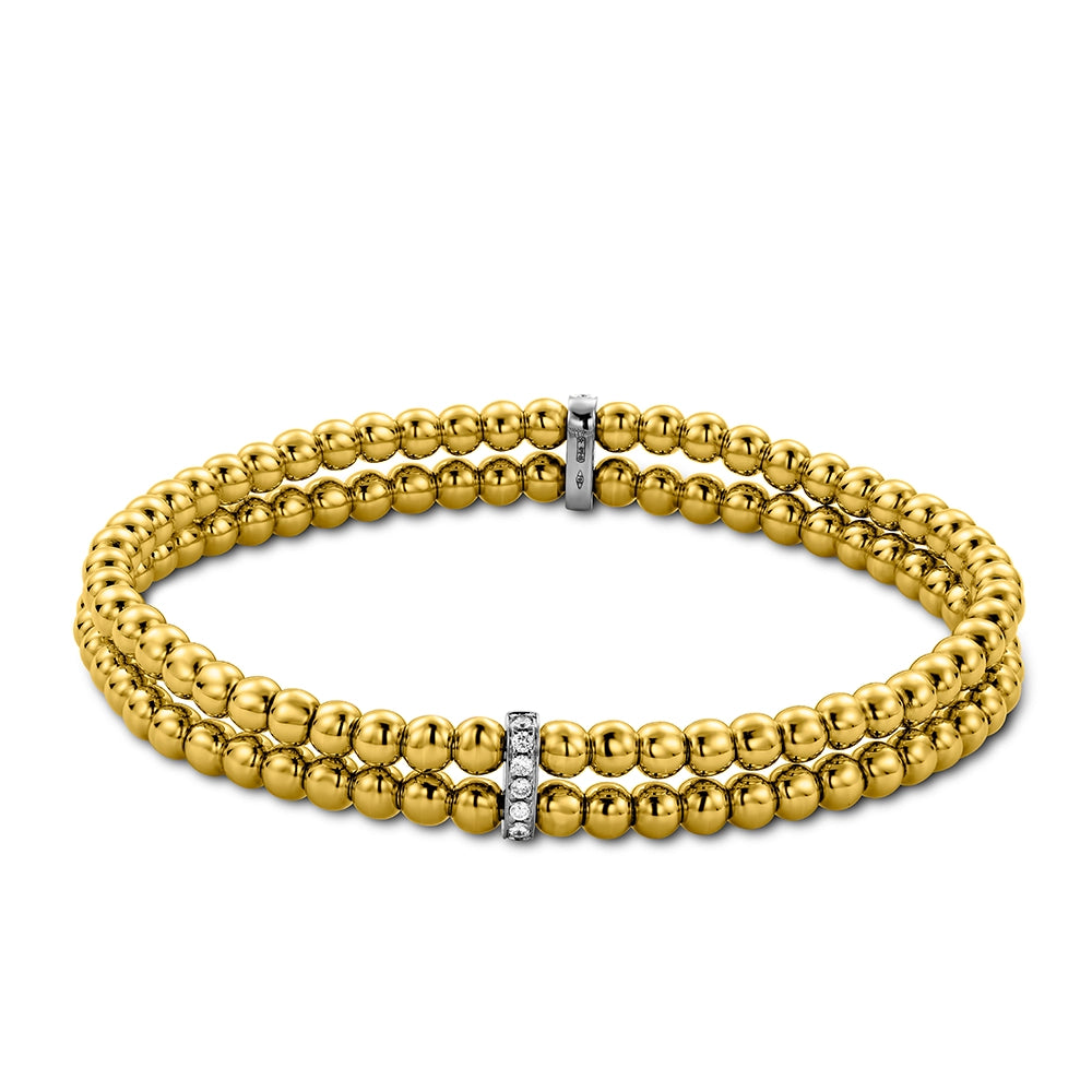 Women’s gold bracelet-Hulchi Belluni 18K Yellow & White Gold Tresore Diamond Bracelet