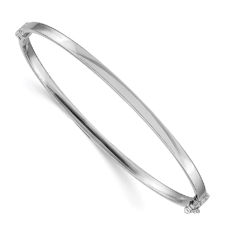 Women’s multi-layer bracelet-14k White Gold Polished Hinged Bangle Bracelet-WBC-DB616