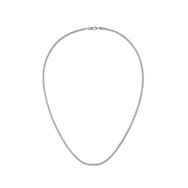 Women’s wedding necklace-Tide Mesh Necklace Silver 2.8