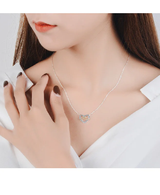 Women’s designer charm necklace-Simple Style Heart Shape Copper Inlay Zircon Pendant Necklace