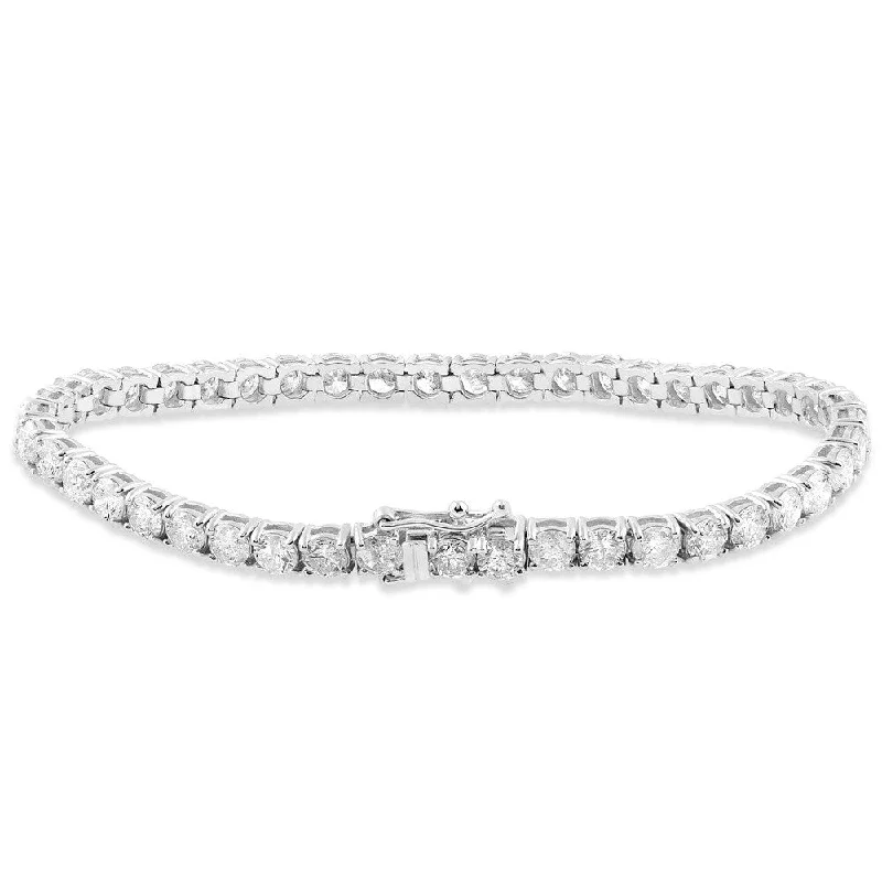 Women’s colorful bracelet-9 ct Genuine Diamond Tennis Bracelet 7" 14K White Gold