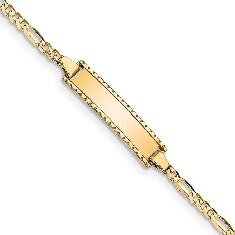 Women’s infinity bracelet-14k Yellow Gold 6mm Children's Figaro Link ID Bracelet, 6"