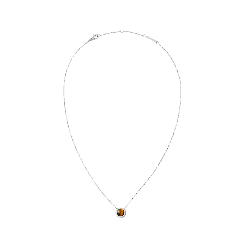 Women’s luxury sapphire necklace-Audrey Necklace Tiger Eye Silver