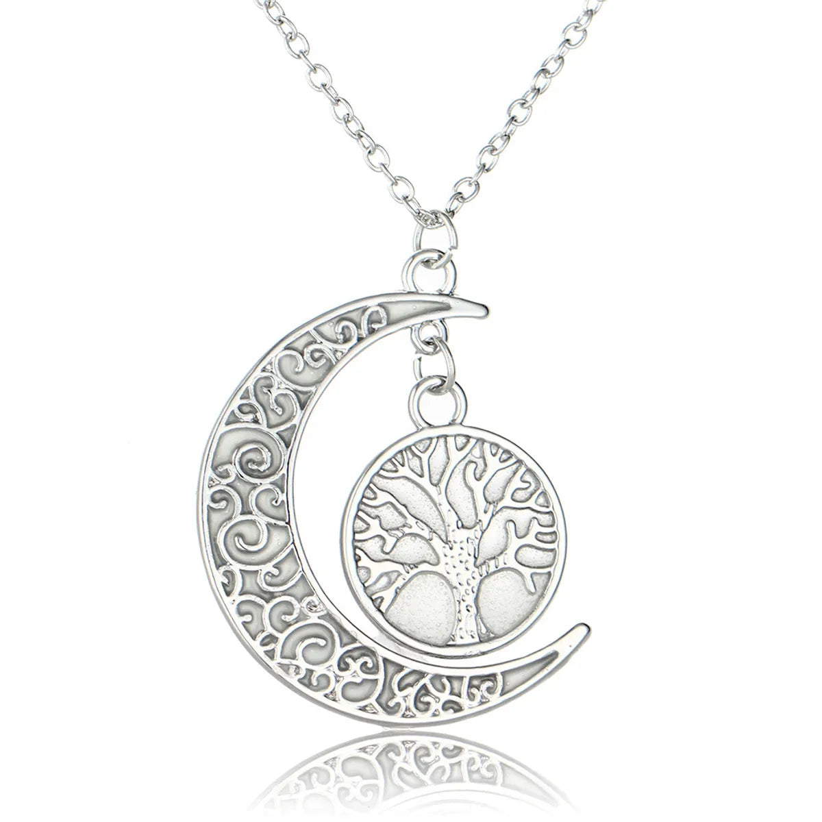 Women’s pendant necklace-European And American Halloween Hot Hollow Moon Luminous Lucky Tree Clavicle Chain Accessories Necklace Factory In Stock Ornament