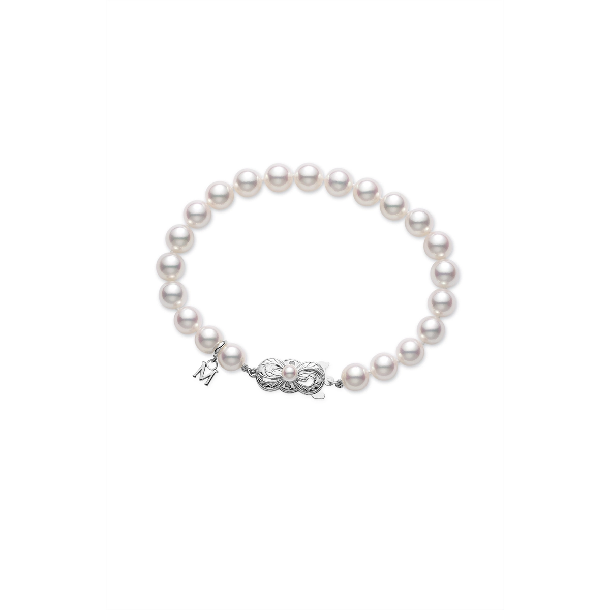 Women’s luxury bangle-Mikimoto 18K White Gold Pearl Bracelet